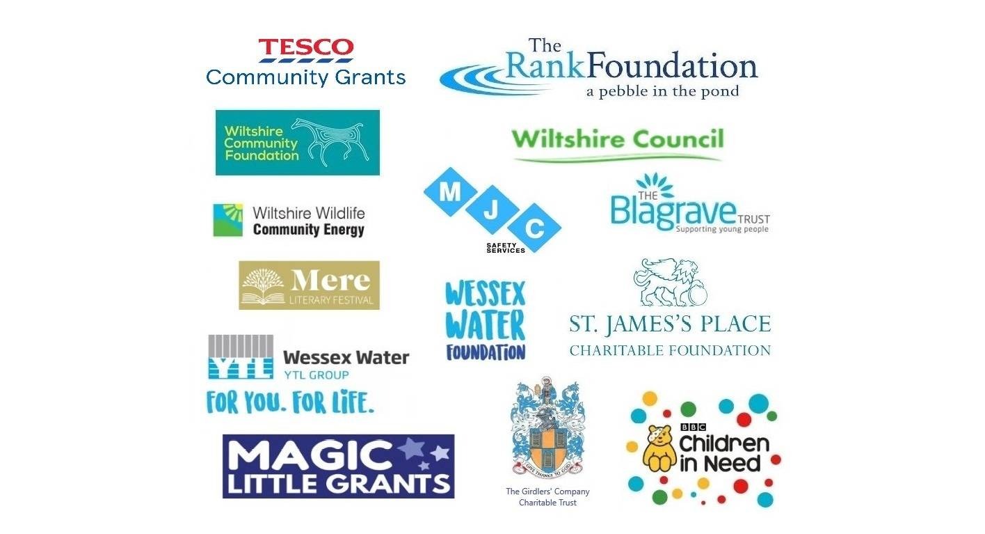 Funded By Building Bridges, Community Fun, EU Social Fund, Wiltshire Council, WIltshire Community Foundation, The Belgrave Trust, WIltshire Wildlife Community Energy, Gillingham, Mere & Shaftesbury Lions Club